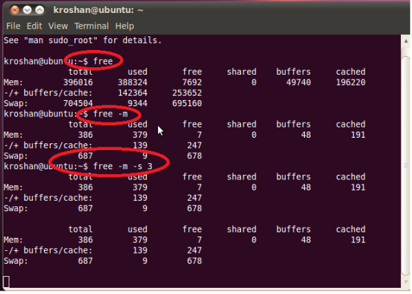 check memory usage in Linux 